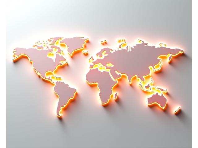 Stylized world map with glowing lines connecting London to major luxury travel destinations globally
