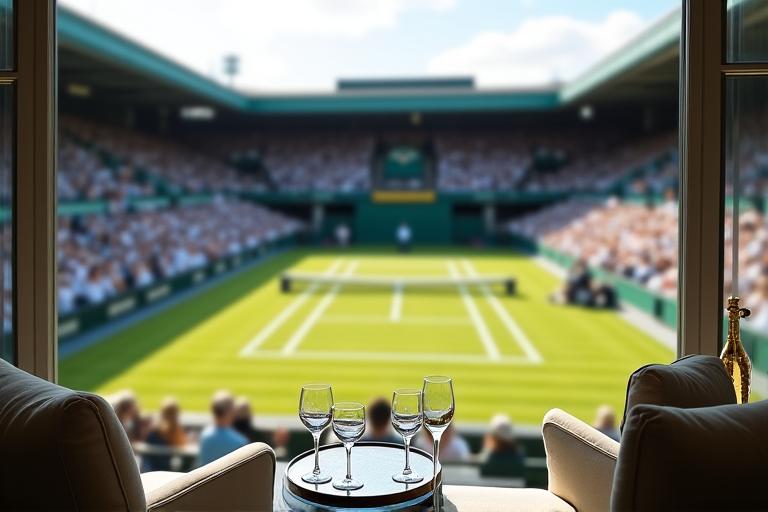 Centre Court at Wimbledon from a VIP box