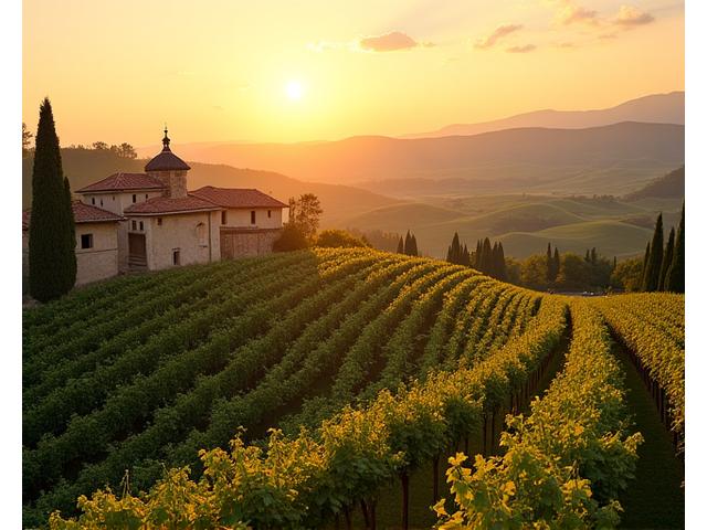Charming wine estate in Tuscany with vineyards, a historic manor, and tasting room