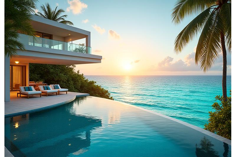 Remote luxury villa in a tropical island setting